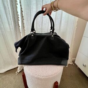 Piombo Travel Weekender Bag Unisex Dark Gray Wool Blend Duffle Tote NWT €92